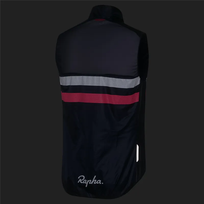 Rapha Brevet Gilet in Navy Hi Vis Pink and White-5